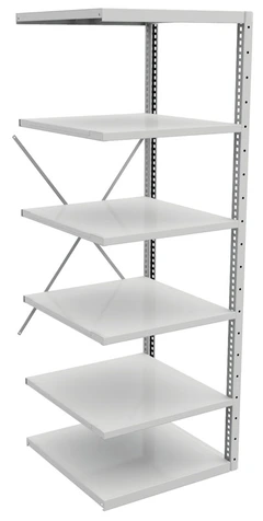 Kraftig Industrireol følgefag 95/200 åpen, 905x714x2000, lys grå