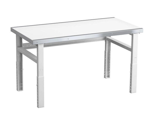 Workshopbord med vinylplate m/stålkant + justerbare ben, 1000x750 