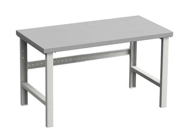 Workshopbord m/stålplate og faste ben 2000x750 