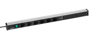 Strømskinne 836/1 6xstikk, av/på bryter og 2xUSB