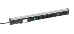 Strømskinne 683/3 4xstikk, av/på bryter, 2xUSB, FCP