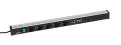 Strømskinne 683/3 5xstikk, av/på bryter, 2xUSB, 2xCAT6A