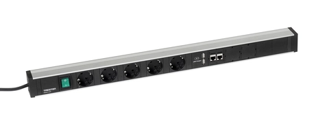 Strømskinne 683/3 5xstikk, av/på bryter, 2xUSB, 2xCAT6A