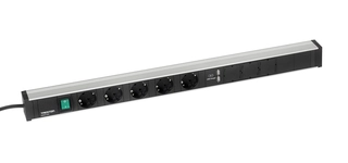 Strømskinne 683/1 5xstikk, av/på bryter og 2xUSB
