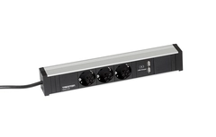 Strømskinne 331/1 3xstikk og 2xUSB (331mm)