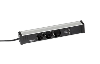 Strømskinne 331/1 3xstikk og 2xUSB (331mm)