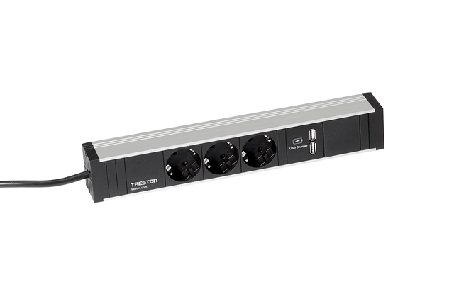 Strømskinne 331/1 3xstikk og 2xUSB (331mm) 