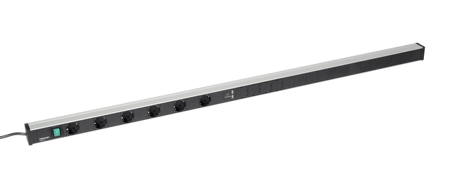 Strømskinne 1700mm 6xstikk, av/på bryter, 2xUSB 