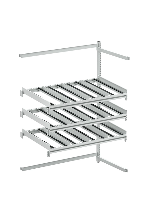 Treston FiFo Flow Rack M1350 utvidelse side-bak, ESD grå