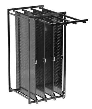 Verktøyoppbevaringssystem, svart m/ 4 plateer