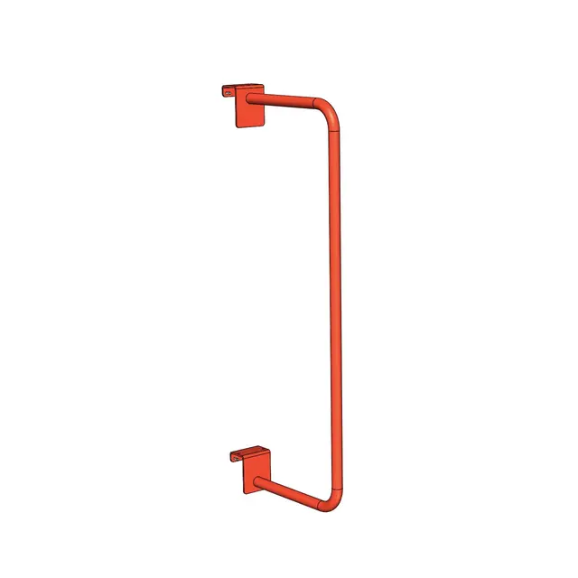 Avdelerbøyle for listverksreol 1000x350mm RAL 2002 rød 