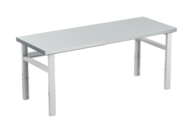 Workshopbord høydejusterbar m/ stålplate 2000x750 