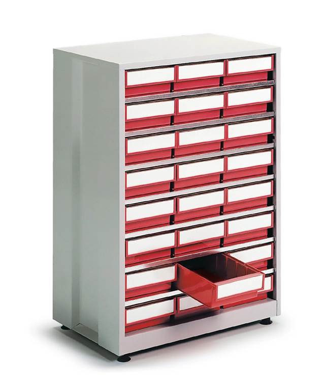Stort lagerkabinett rød m/24stk 4020-5 605x410x870 